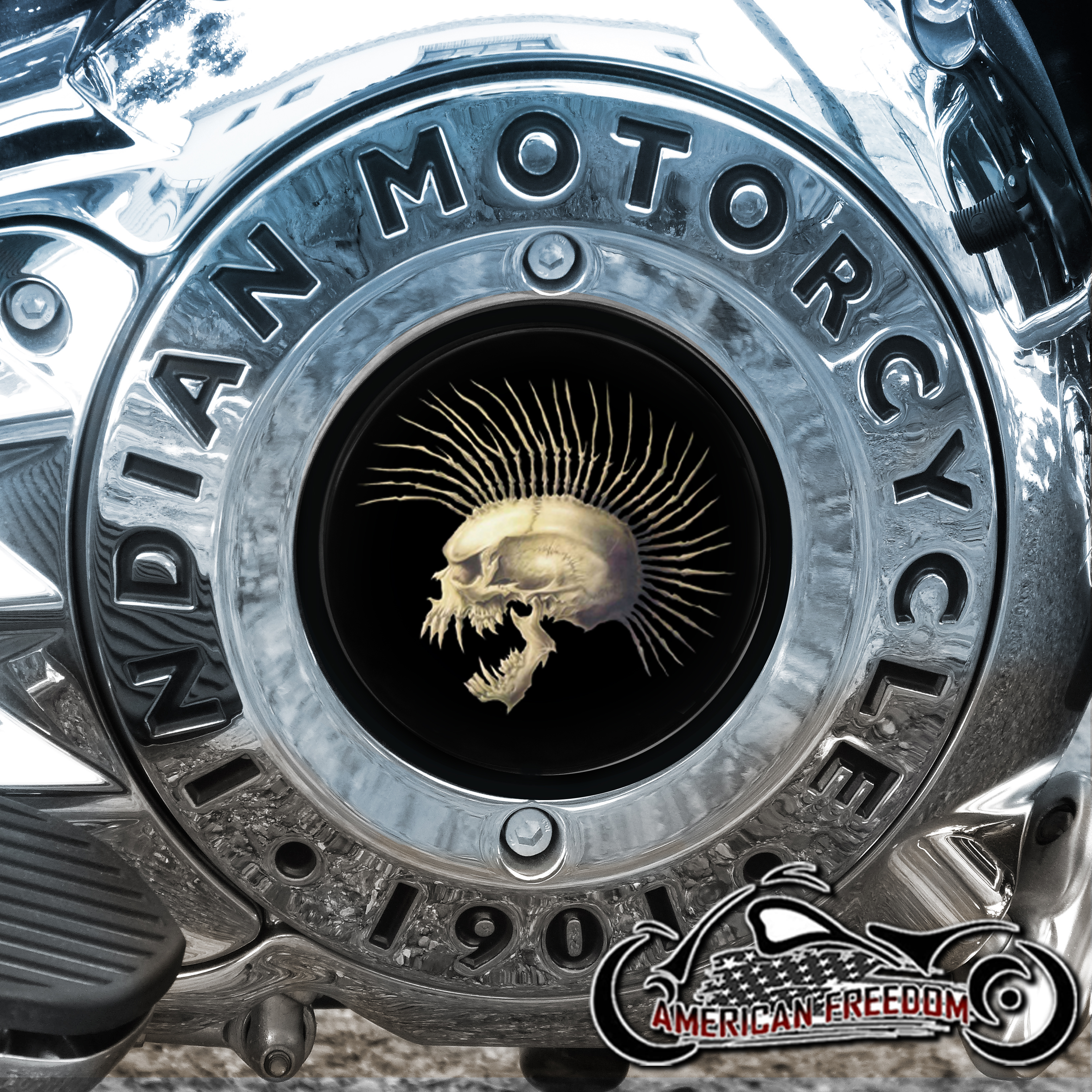 Indian Motorcycles Thunder Stroke Derby Insert - Mohawk Skull